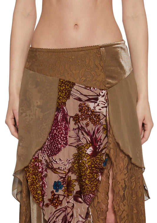 Burnout Velvet Midi — Brown