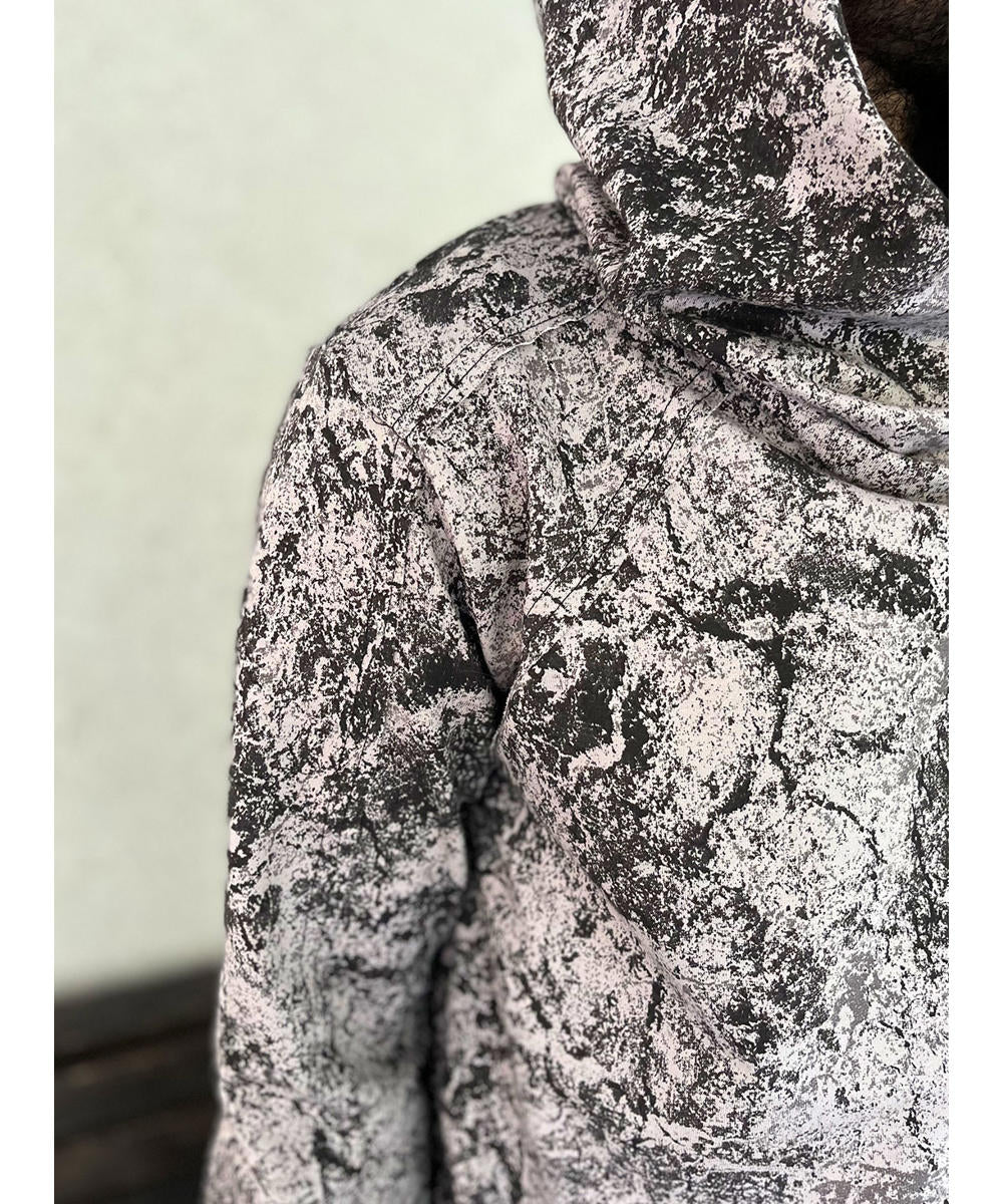 LUNA Long Sleeve Hooded Shirt In Sand Texture