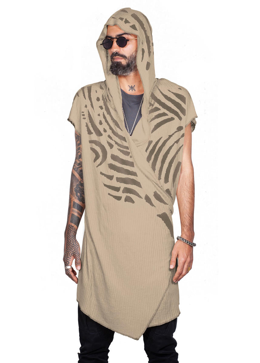 SAND UNISEX TRIBE Kimono Vest In Sand