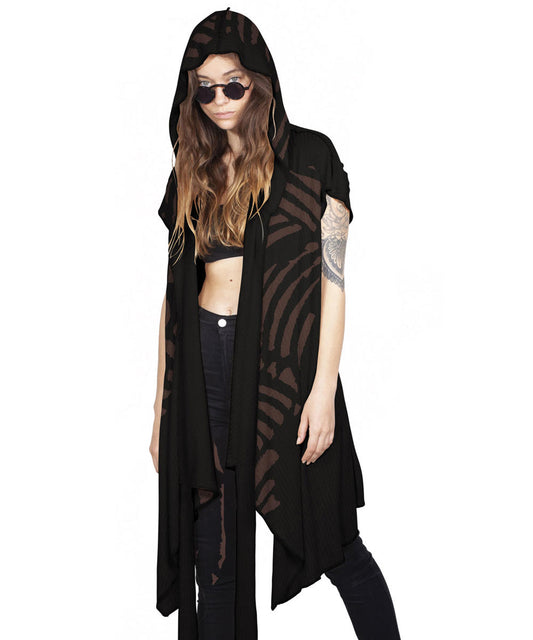 UNISEX SAND TRIBE Kimono Vest In Black