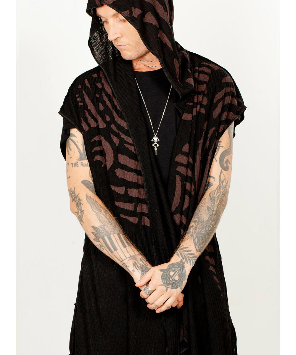 UNISEX SAND TRIBE Kimono Vest In Black