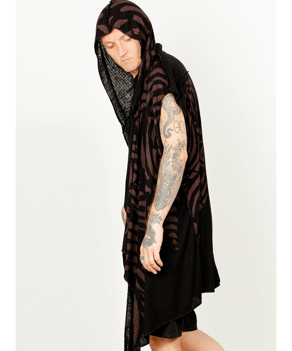 UNISEX SAND TRIBE Kimono Vest In Black