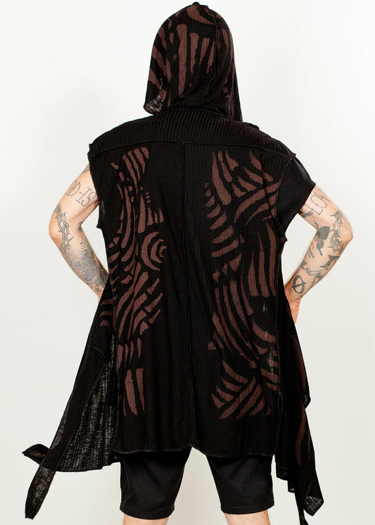 SAND UNISEX TRIBE Kimono Vest In Black