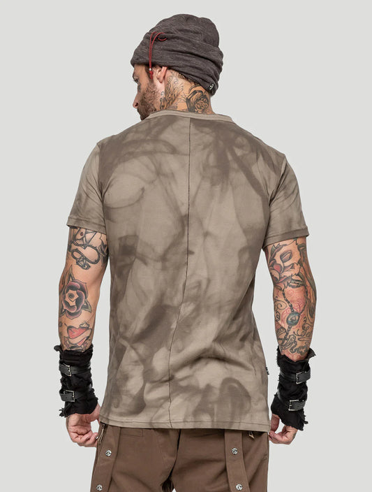 SMOKY HENLEY T-Shirt In Cement