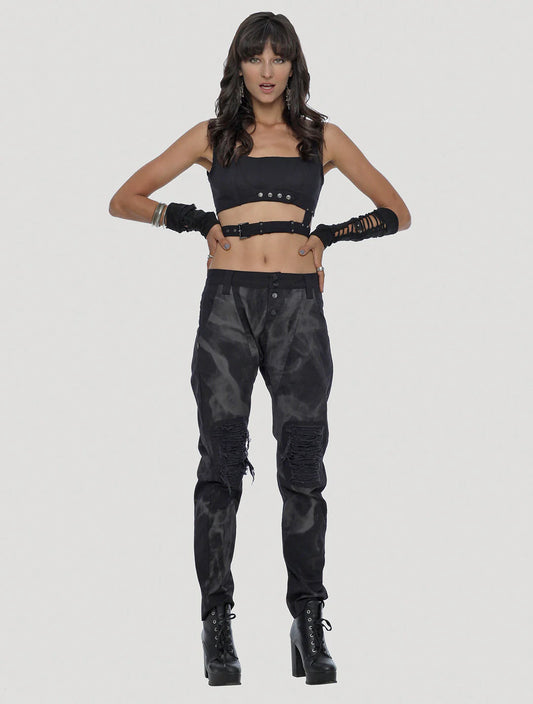 SOLO Wrap Crop top In Black (7792990847028)