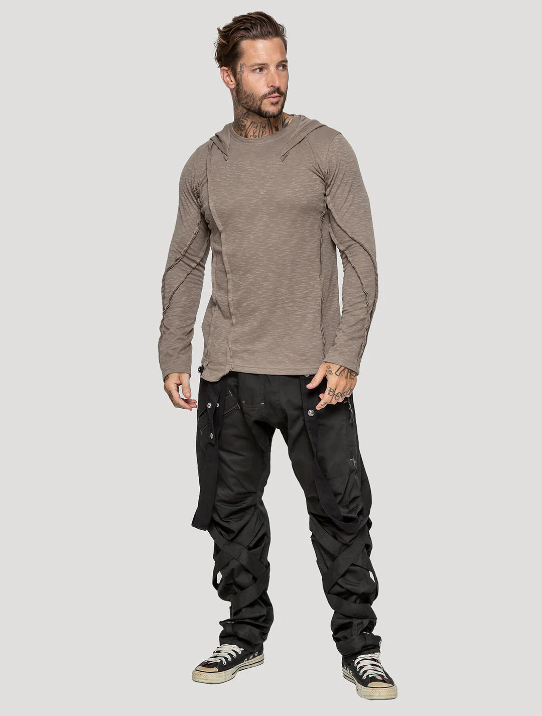 SLIT Hooded Jumper In Cement