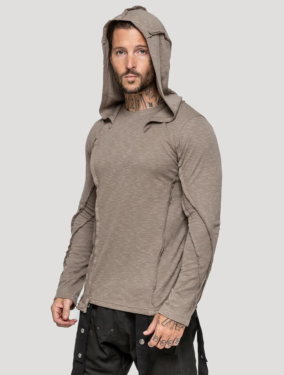 SLIT Hooded Jumper In Cement