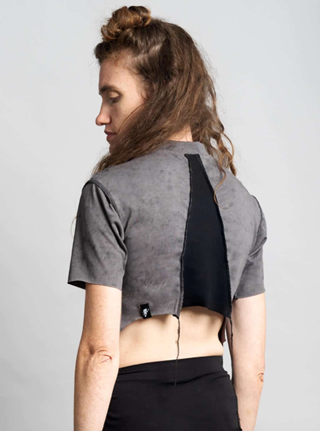 SONIC Crop Top In Galaxy Grey Stitch
