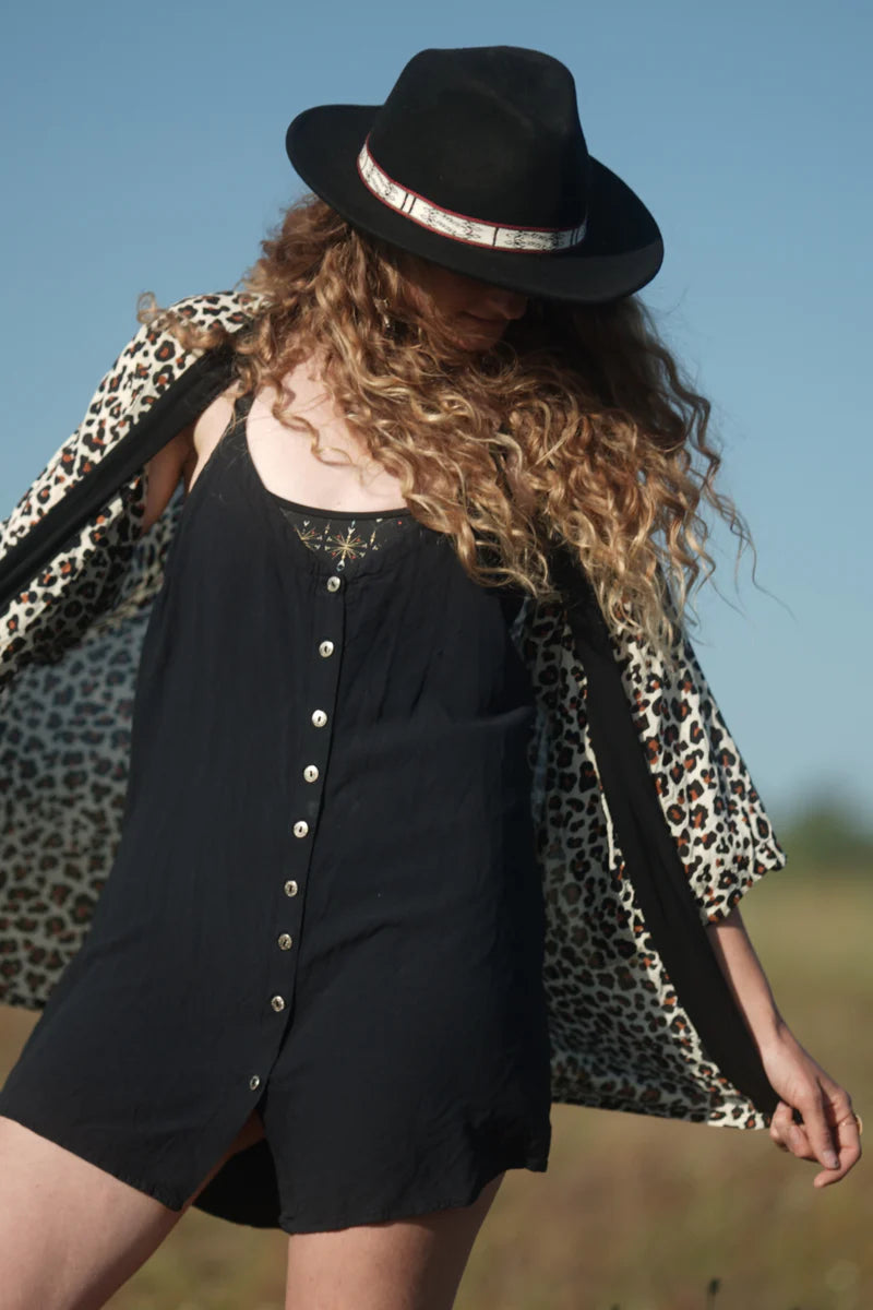 LEOPARD Short Kimono