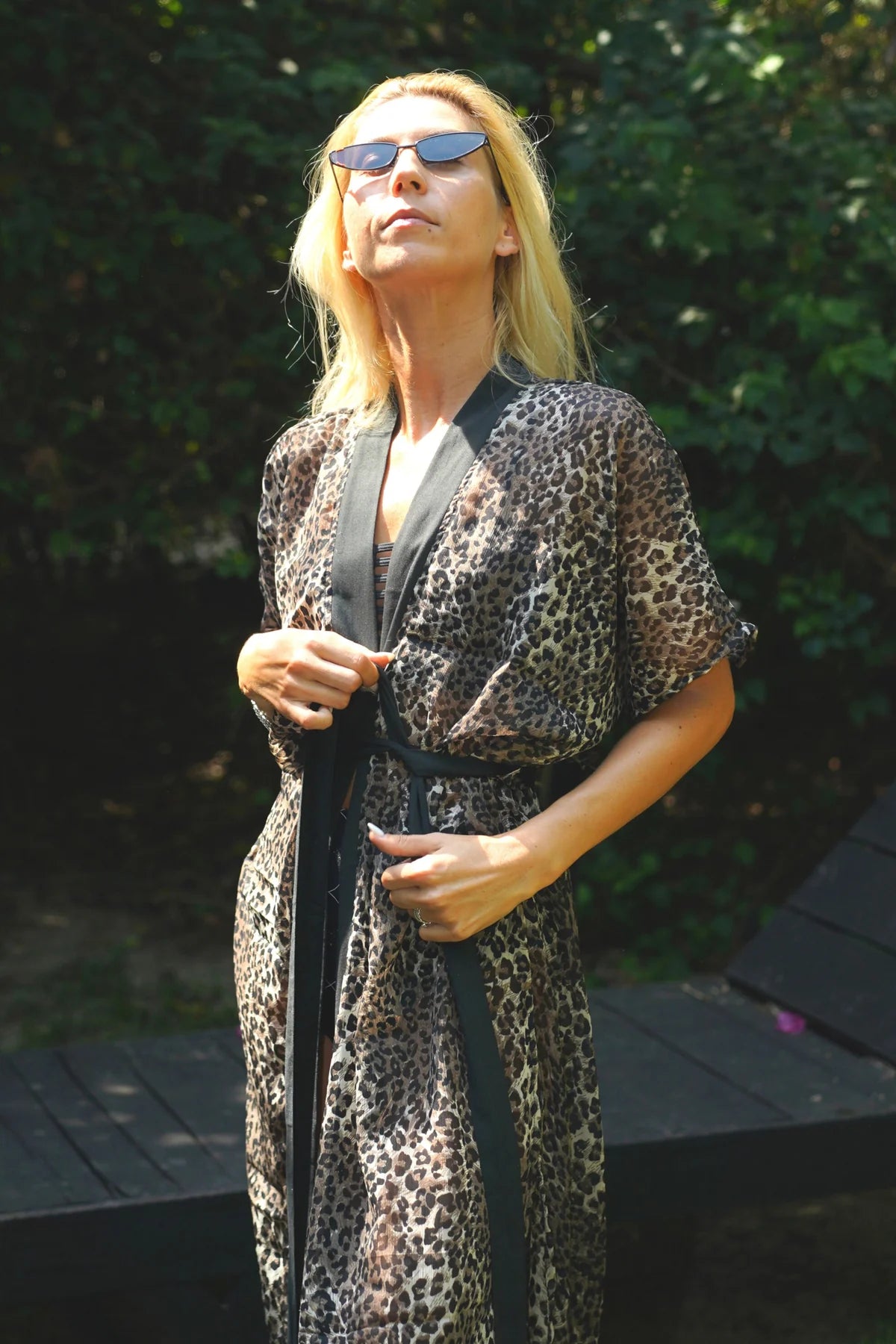 BEACH KIMONO Cover Up In Leopard Print