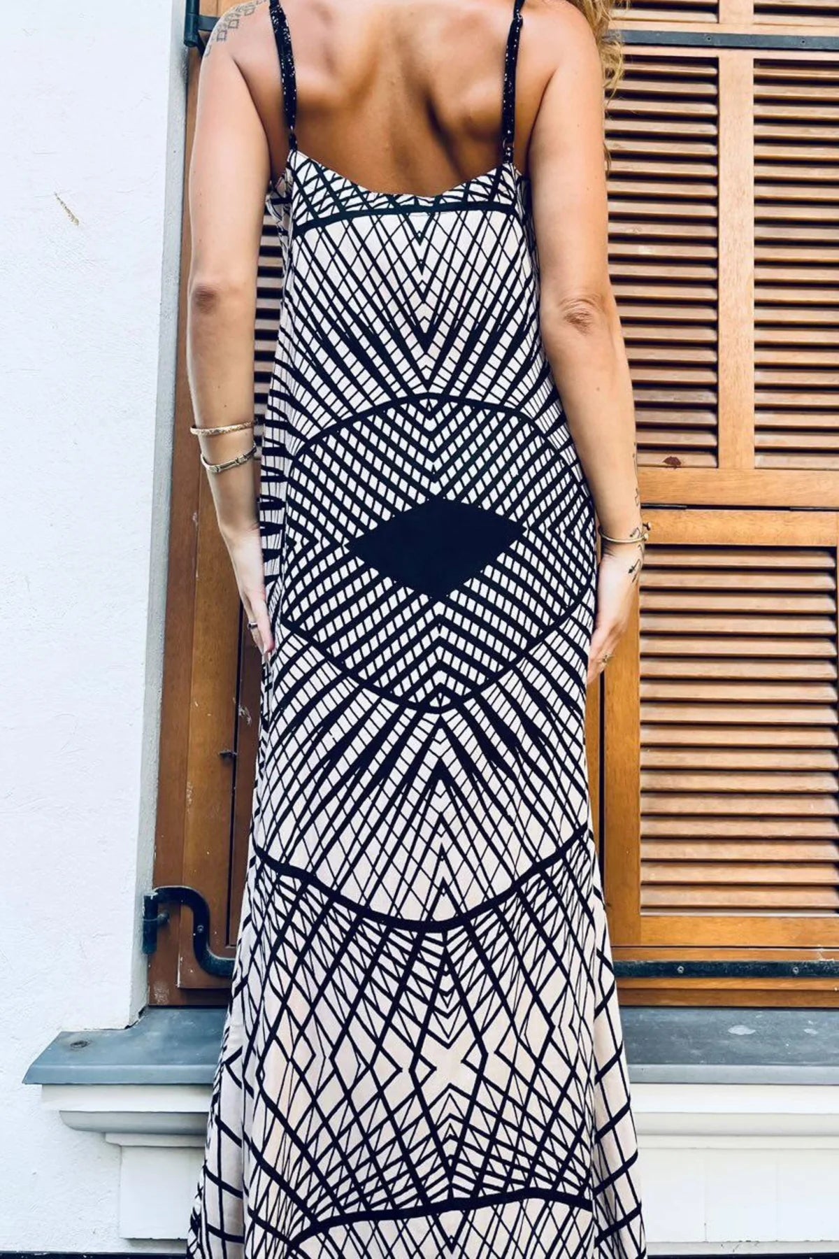 NIKA Maxi Dress In Black & White Print