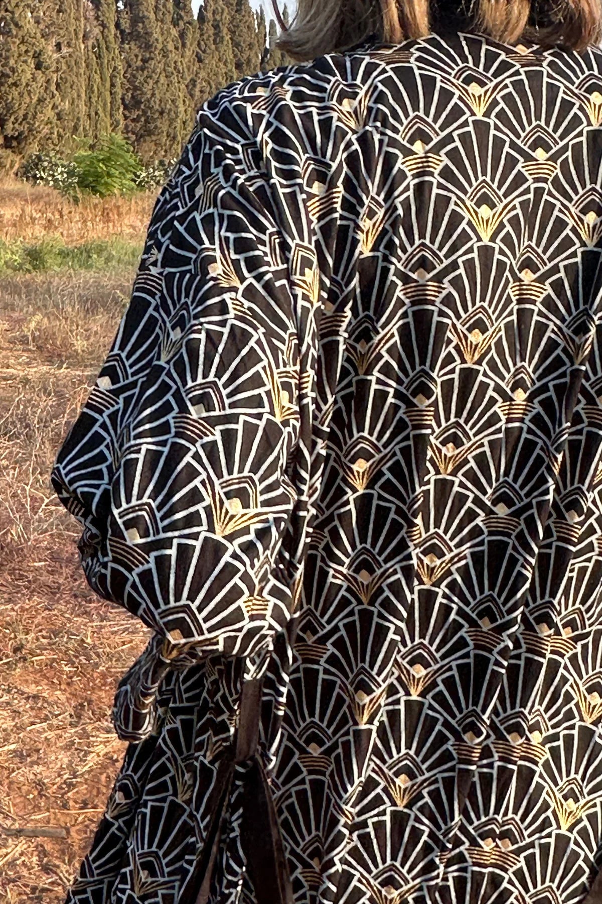 BOHO KIMONO GOLD PRINT