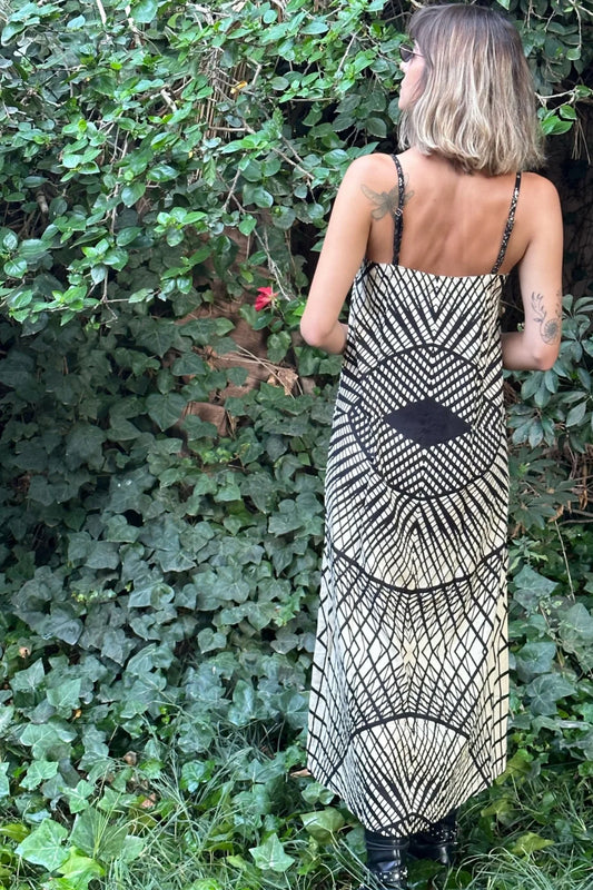 NIKA Maxi Dress In Black & White Print