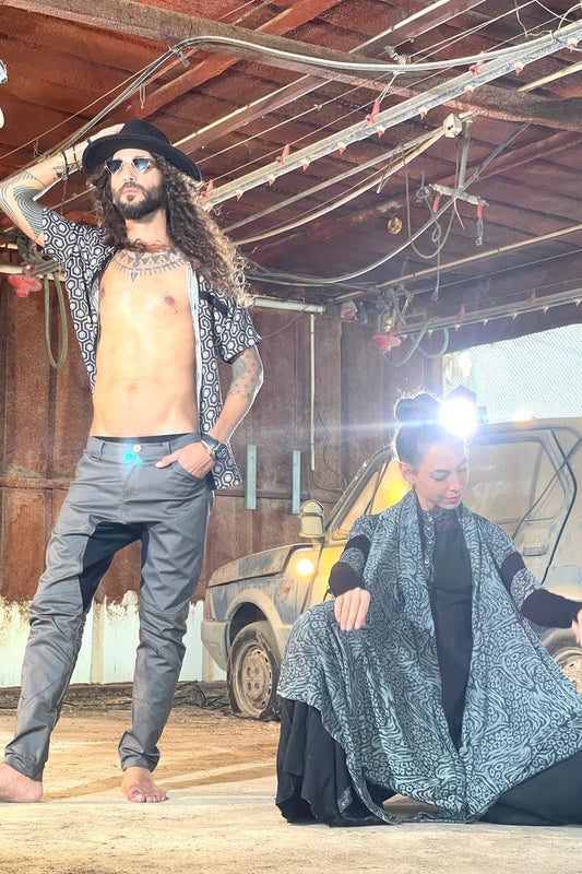 TAZER Long Pants In Grey Silver