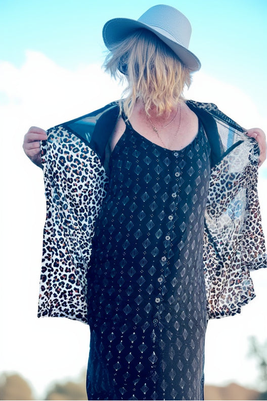 LEOPARD UNISEX BUTTON TUNIC