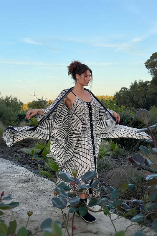PSY PRINT LONG KIMONO