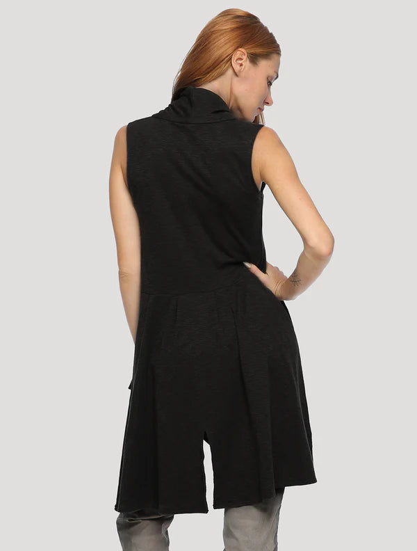VIRGO Draped Tunic In Black