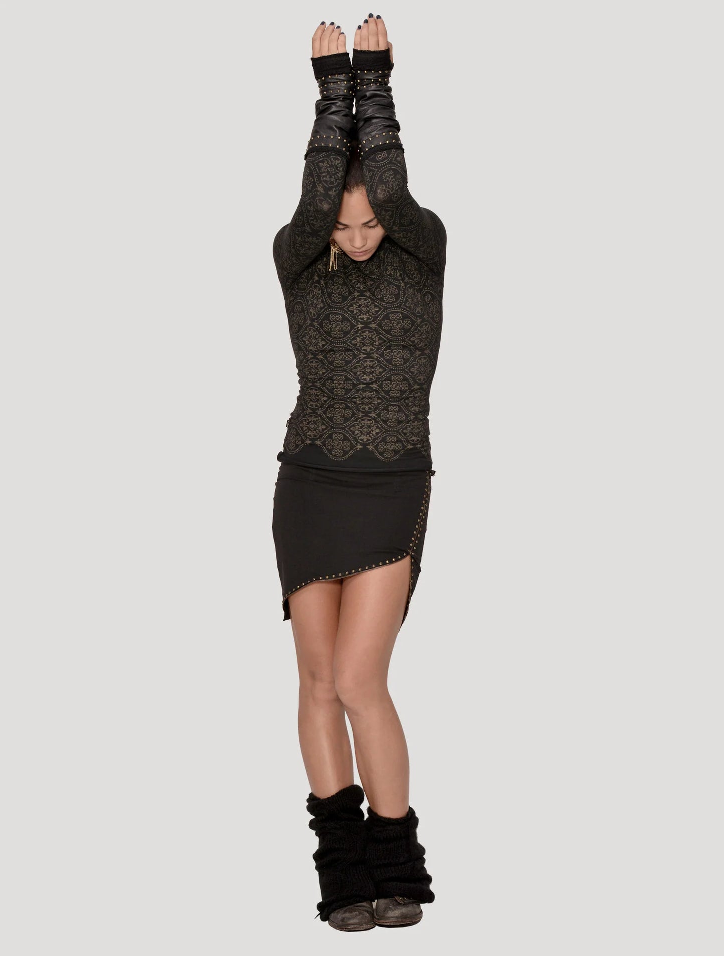 ZIP Mini Skirt In Off-White