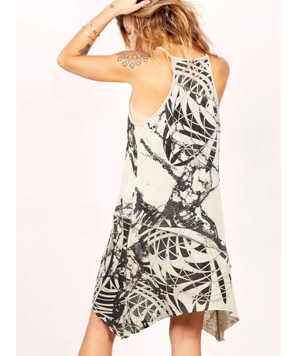 ZORVAN Mini Dress In Sand Stone