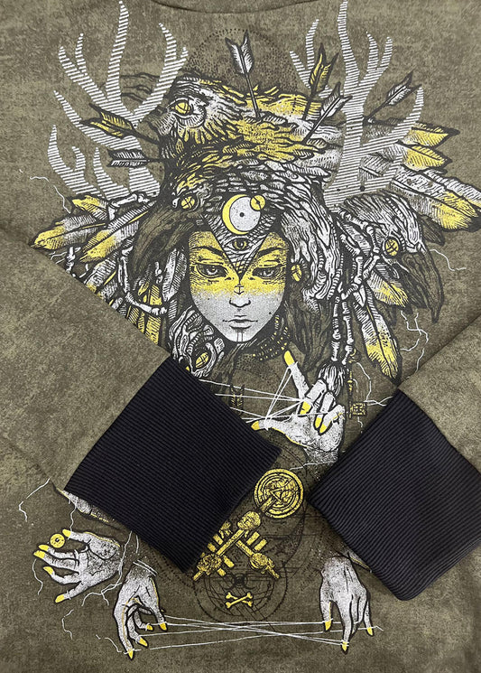 BANSHEE WOMAN Hood In Wash Green