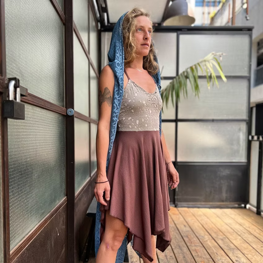 MAGIC Sky Blue Tribal Lace Hood Duster