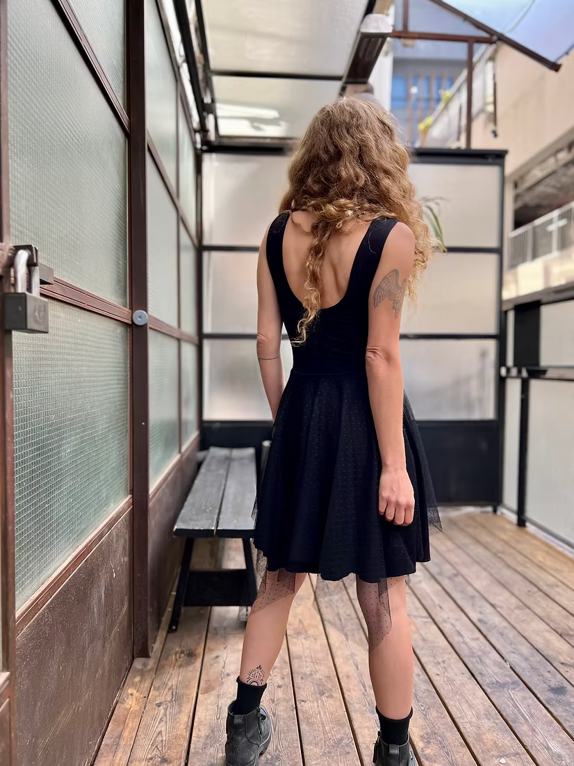 GAIA Dotted Chiffon Dress