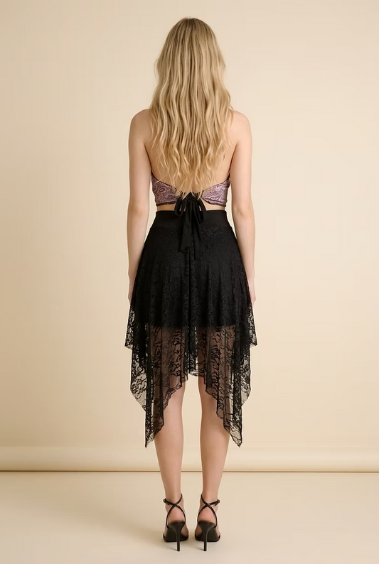 COSMOS Reversible Lace Top – Dusty Rose