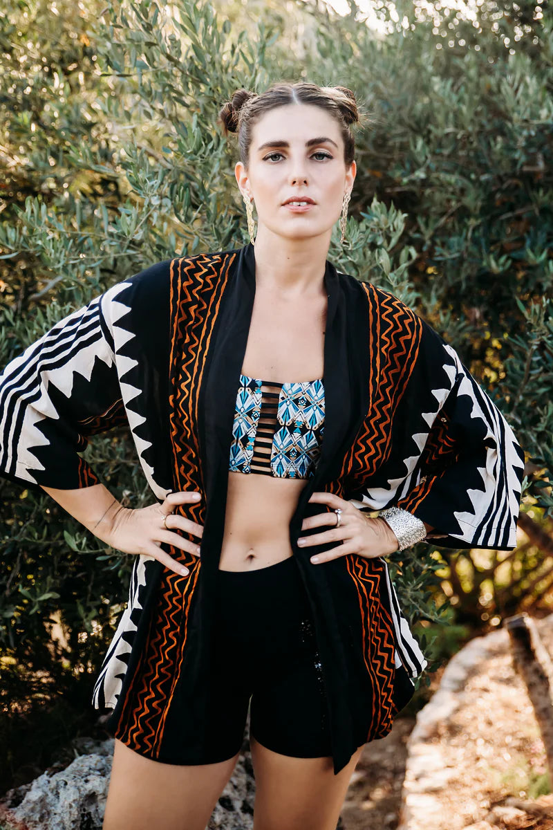 GEO Print Short Kimono