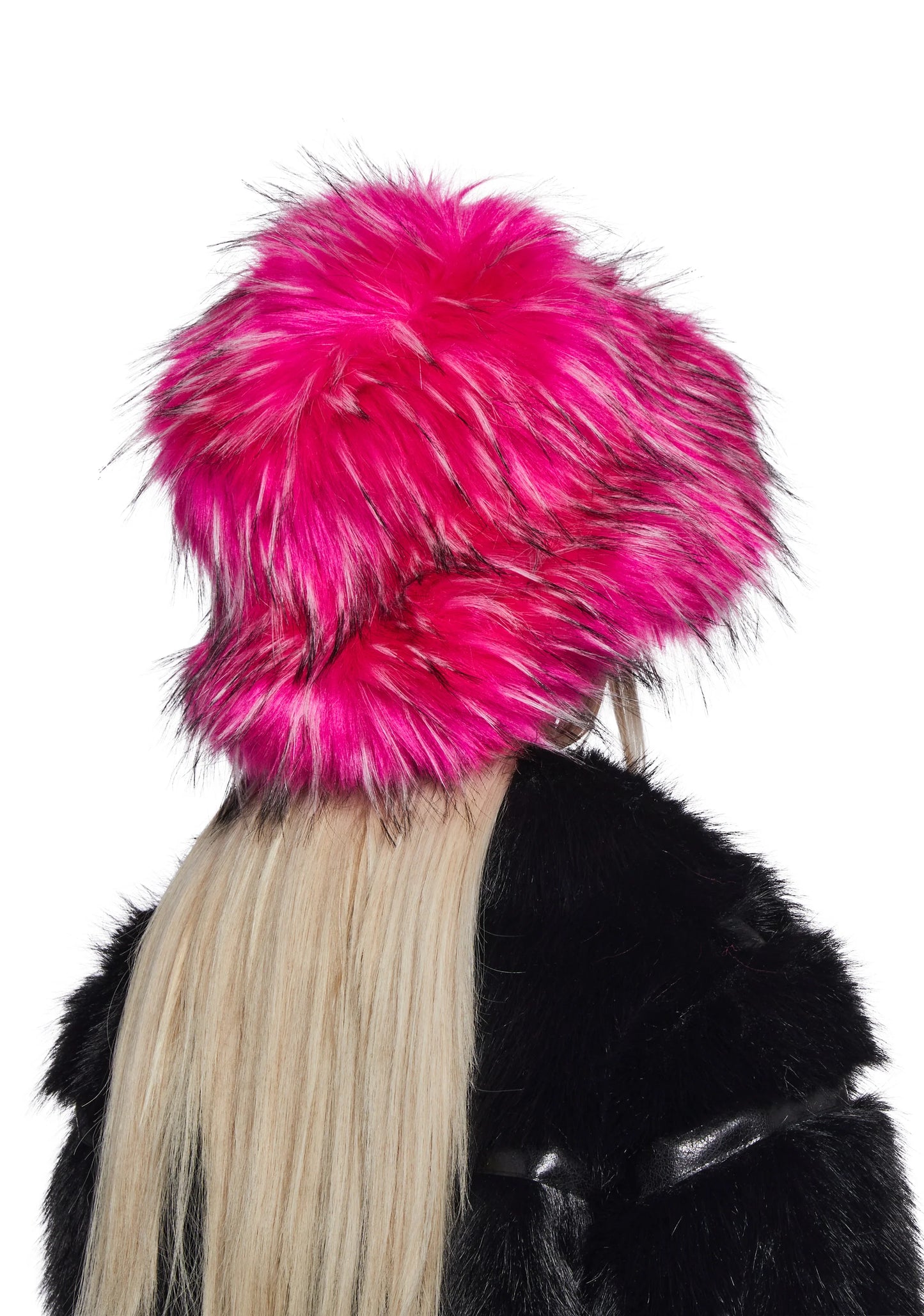 Faux Fur Bucket Hat — pink