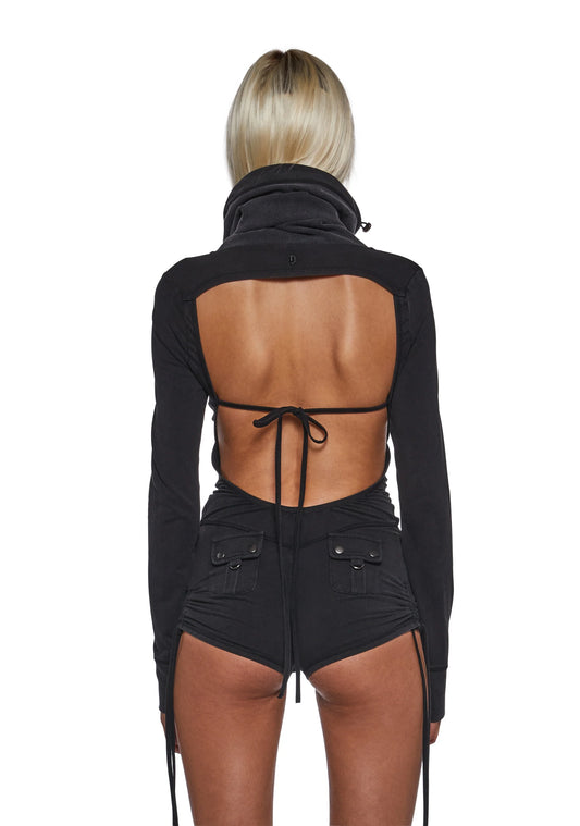 Eclipse Mask Hood Utility Black Romper