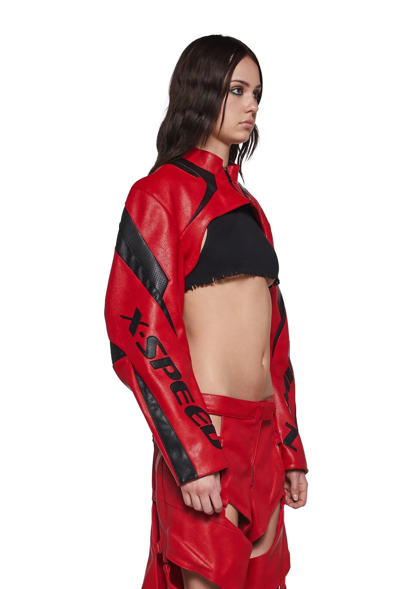 Vanta Choker Moto Cropped Jacket