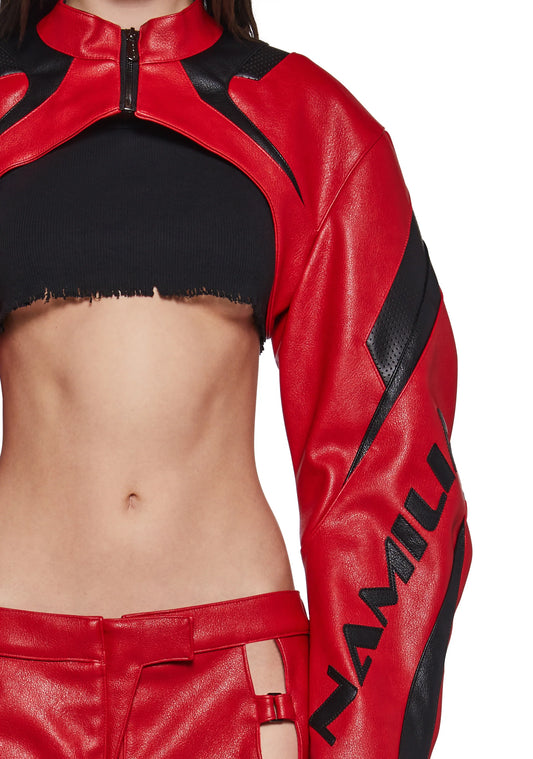 Vanta Choker Moto Cropped Jacket