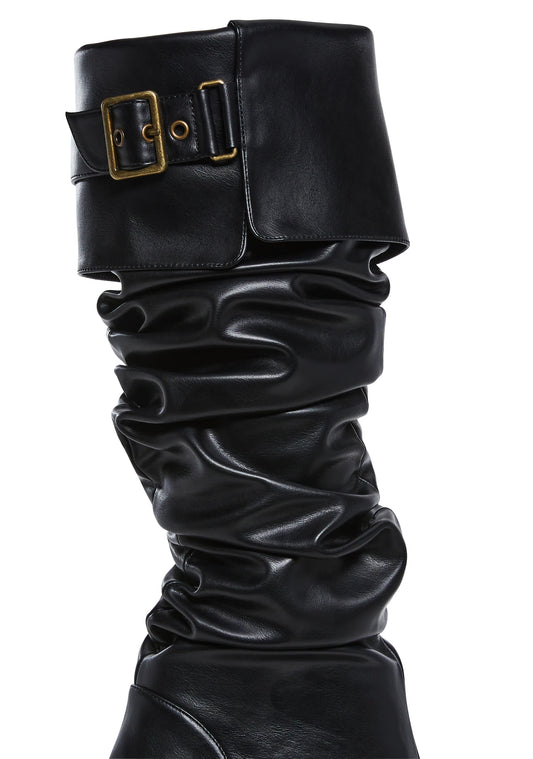 SAND SPELL Slouchy Boots - Black