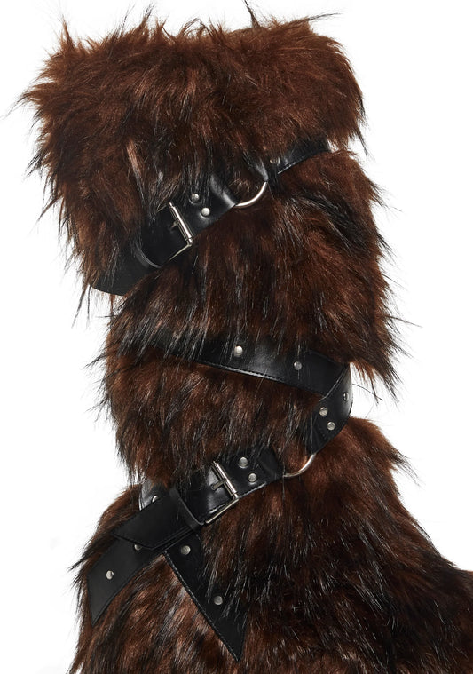 Brown High Faux Fur Boots