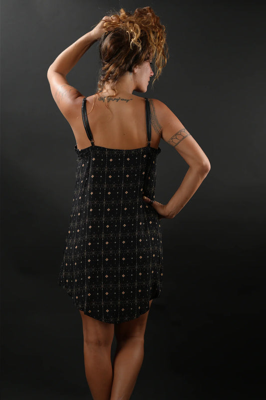 SIA Mini Dress In Black Fireworks Print