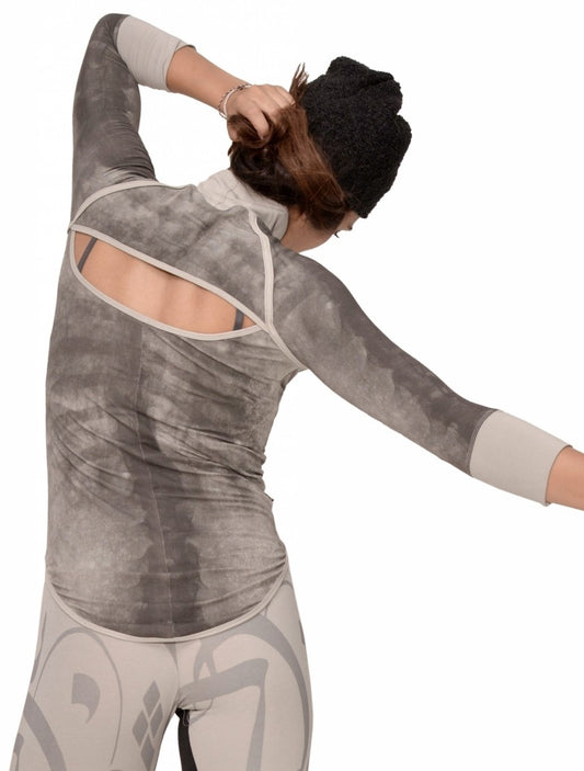 CRYPTIC Long Sleeve top In Pearl Grey