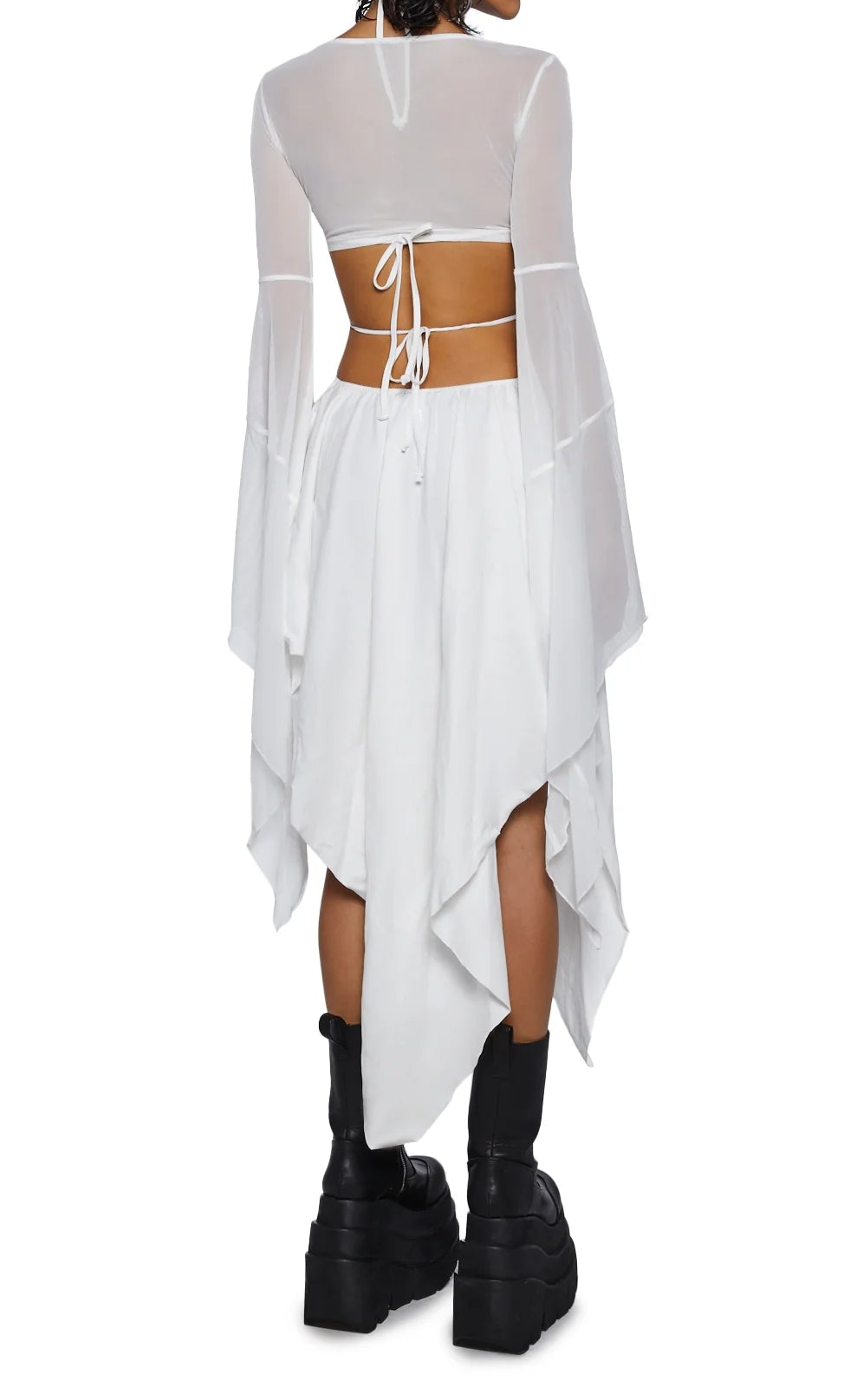 ECHO Asymmetrical Wrap Dress — White