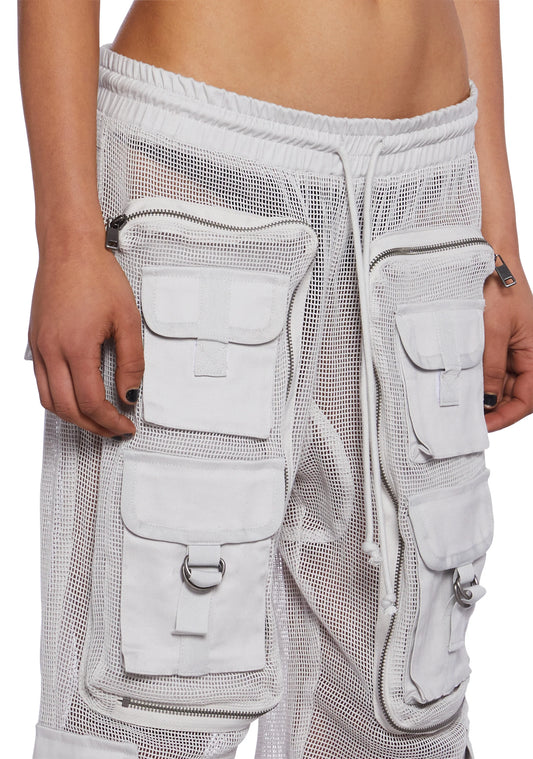 Mesh Cargo Pants — Gray