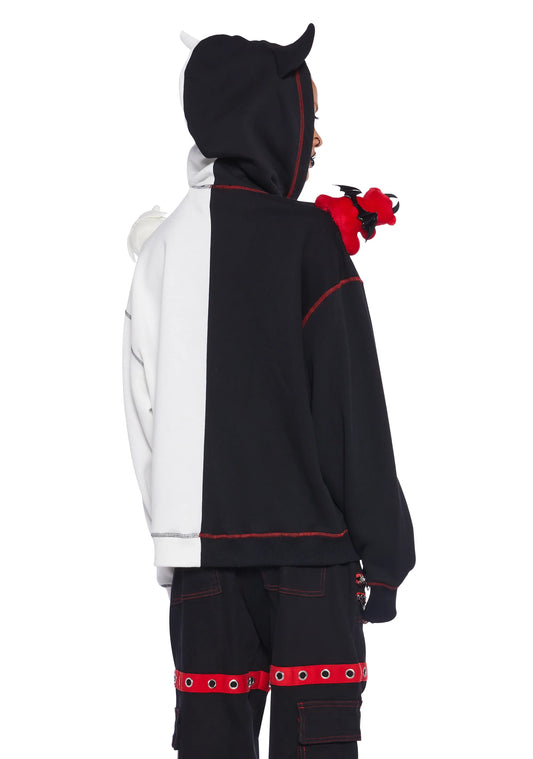 Devil Or Angel Zip-Up Hoodie