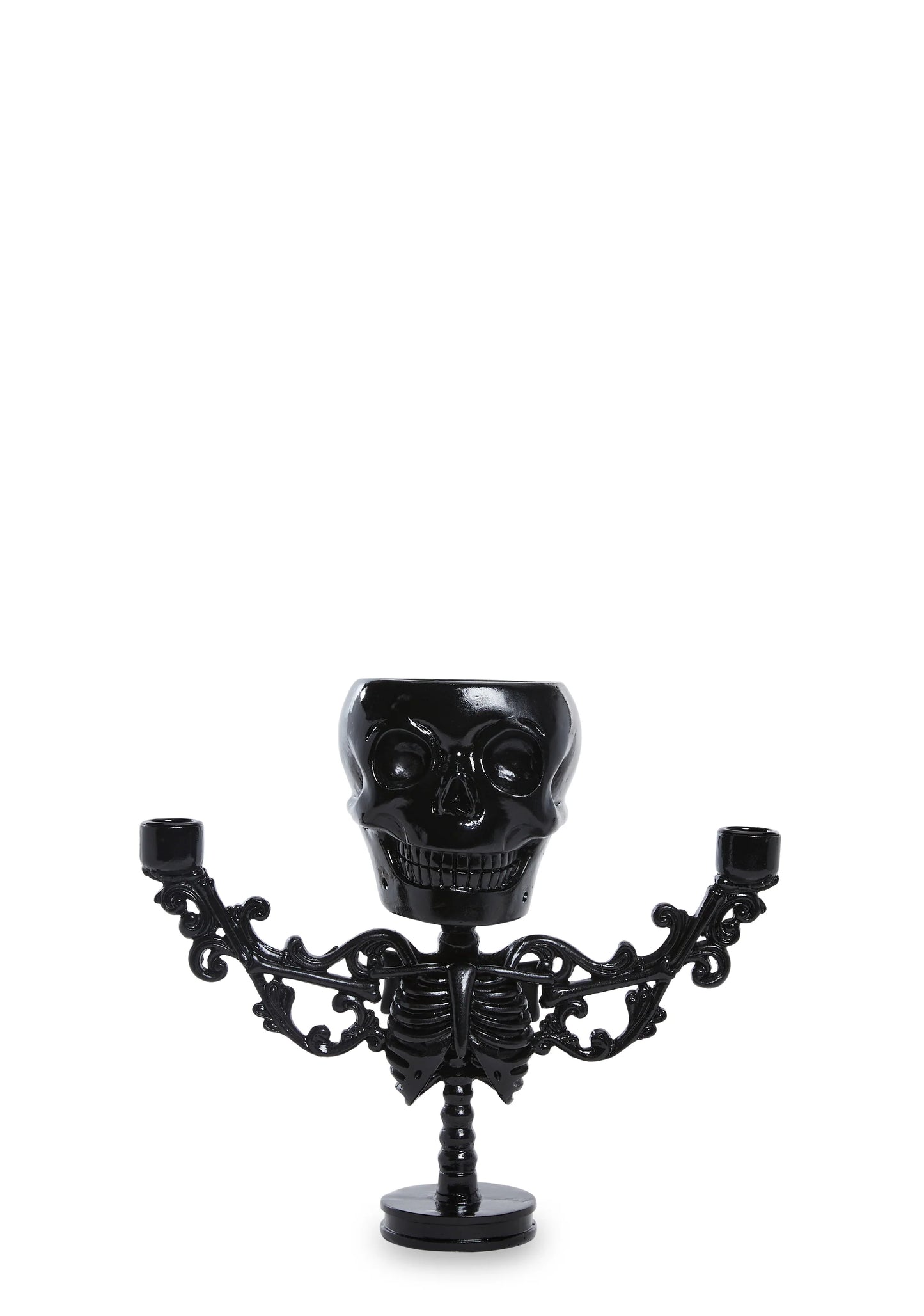 Frightful Nights Skeleton Candelabra – Black