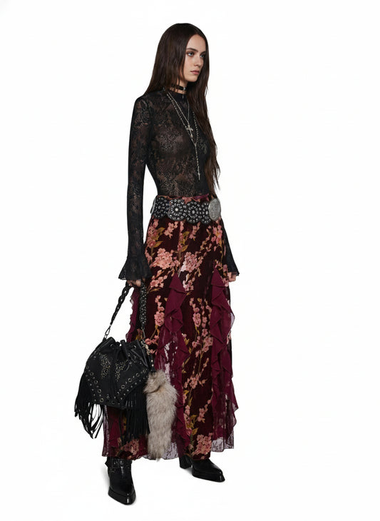 Midnight Frost Lace Bodysuit – Black