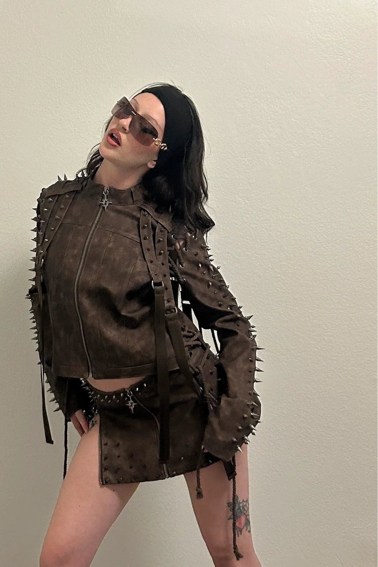 VIPER Spiked Jacket – Brown