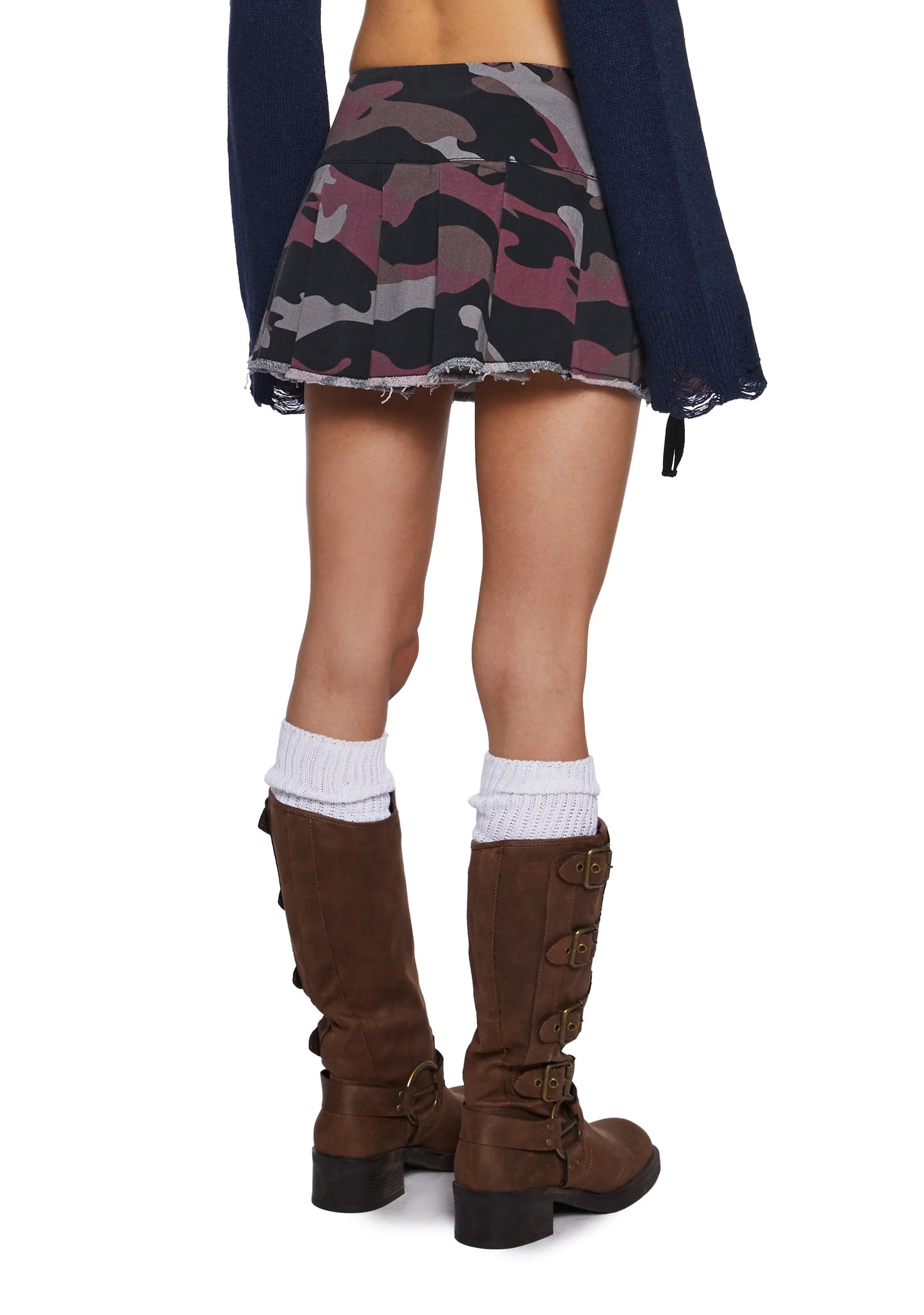 Camo Lace-Up Mini Skirt