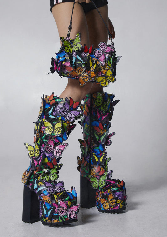 Kaleidoscope Vision Butterfly Shoulder Bag – Multicolor