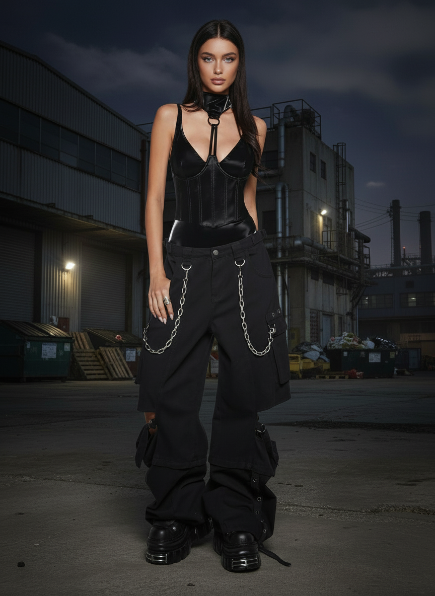 LIQUID Velvet Armor Bodysuit — Black