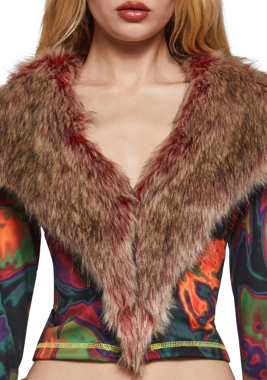 Faux Fur Trance Crop Top