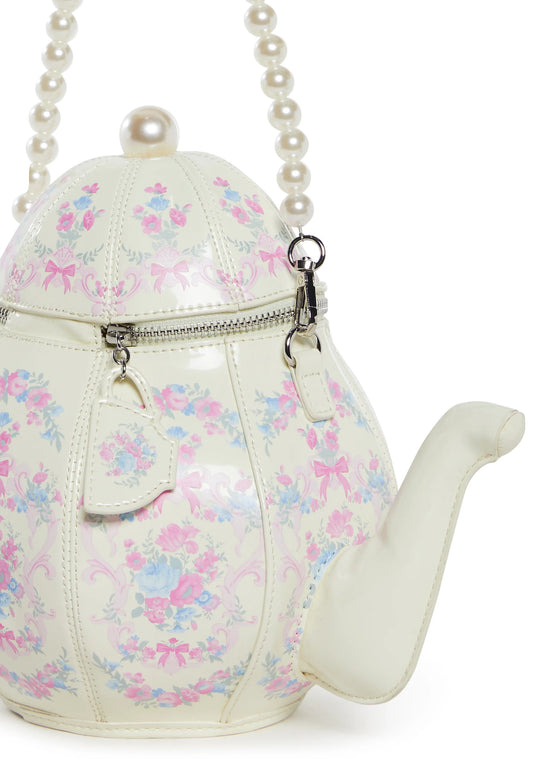 Teapot Bag – Floral White