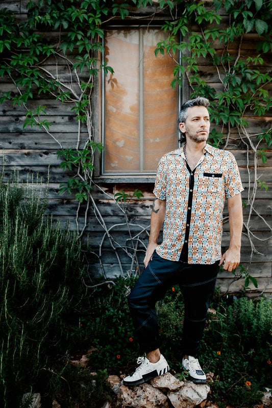 RETRO UNISEX Button Short Sleeve Shirt