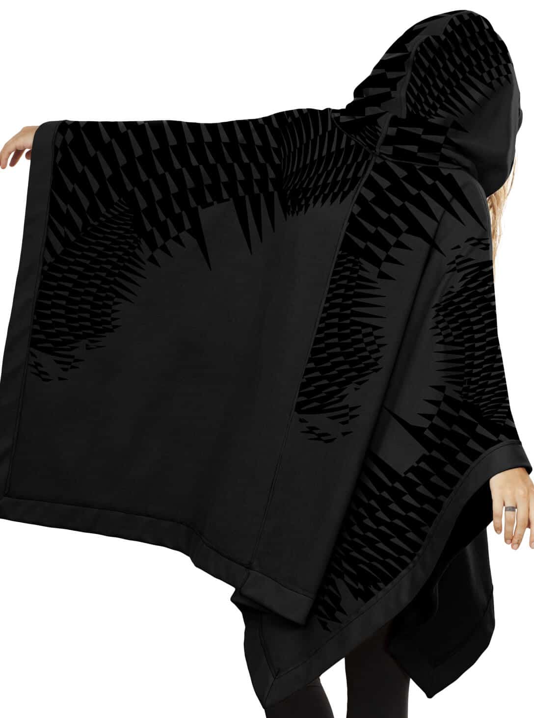 SAJAX Unisex Poncho In Black