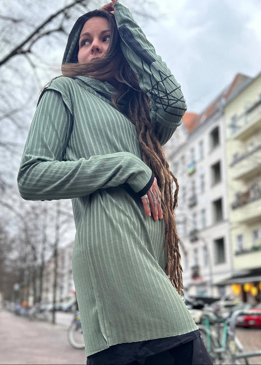 CATALIST WO Hooded Shirt In Light Olive
